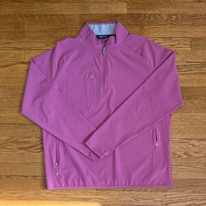 Peter Millar Pink Quarter-Zip Pullover Flex Adapt Large